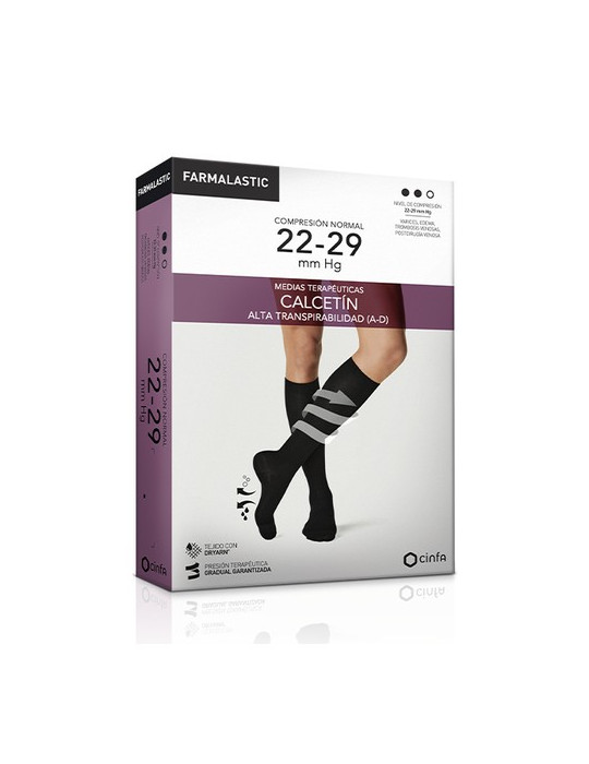 FARMALASTIC CALCETIN ALTA TRANSPIRABILIDAD COMP NORMAL T-M NEGRO