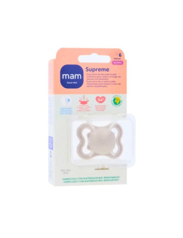 CHUPETE SILICONA SIMETRICA MAM SUPREME 1 UNIDAD NEUTRO 6+ MESES