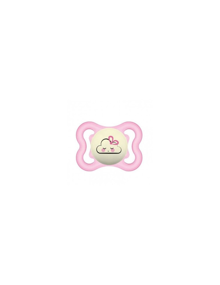 CHUPETE SILICONA SIMETRICA MAM SUPREME NIGHT 1 UNIDAD ROSA 2-6 MESES