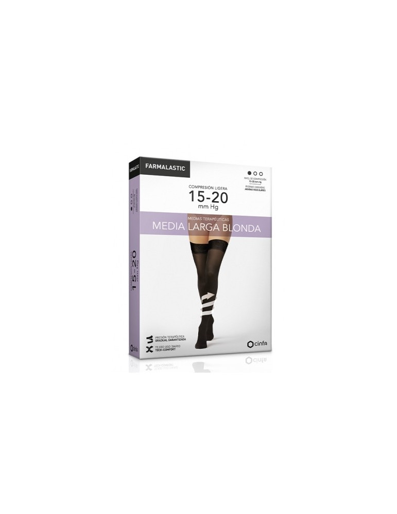 MEDIA LARGA (A-F) COMPRESION LIGERA FARMALASTIC BLONDA TALLA L COLOR NEGRO
