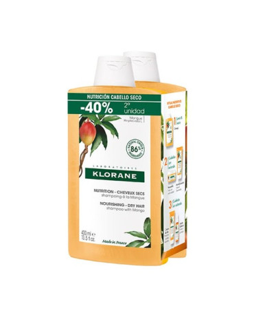 KLORANE PACK DUO CHAMPU MANGO 2X400ML
