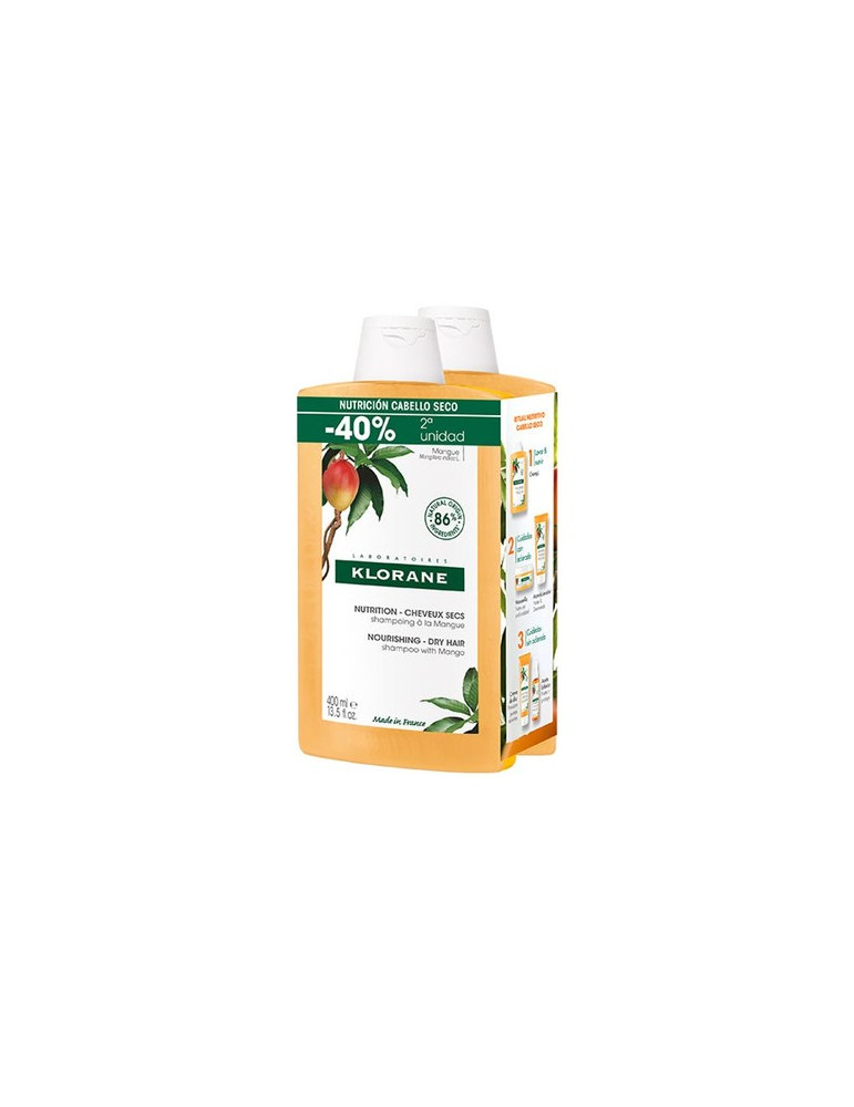 KLORANE PACK DUO CHAMPU MANGO 2X400ML