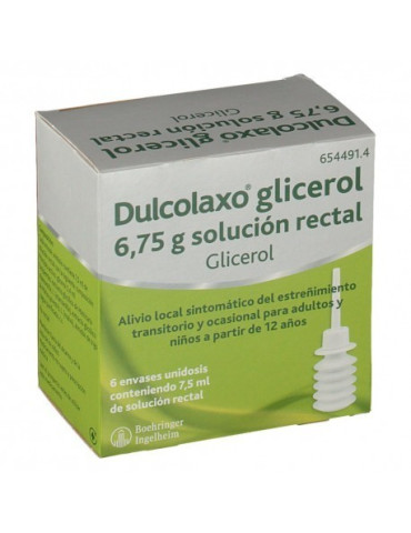 DULCOLAXO GLICEROL 6,75 G SOLUCION RECTAL 6 ENEMAS 7,5 ML
