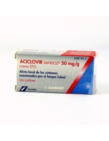 ACICLOVIR SANDOZ EFG 50 MG/G CREMA 1 TUBO 2 G