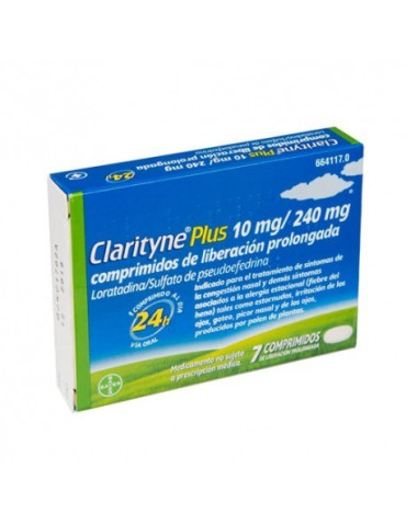 CLARITYNE PLUS 10 MG/240 MG 7 COMPRIMIDOS LIBERACION PROLONGADA