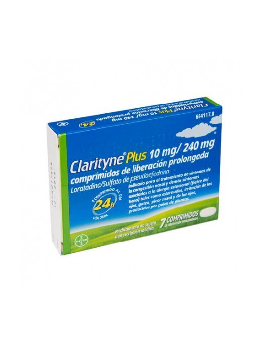 CLARITYNE PLUS 10 MG/240 MG 7 COMPRIMIDOS LIBERACION PROLONGADA