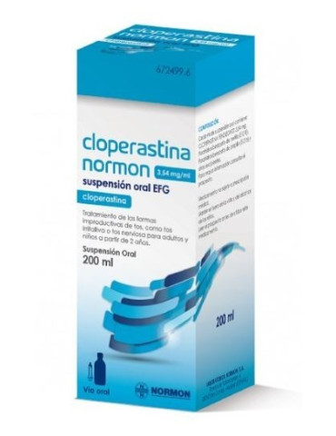 CLOPERASTINA NORMON EFG 3,54 MG/ML SUSPENSION ORAL 1 FRASCO 200 ML