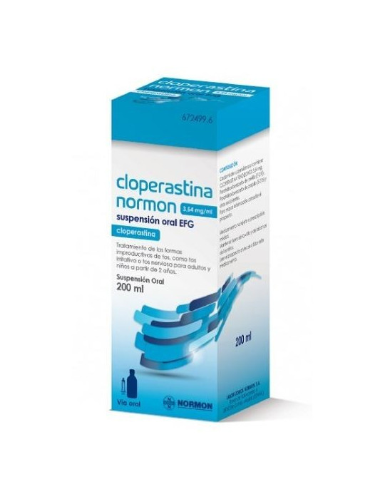 CLOPERASTINA NORMON EFG 3,54 MG/ML SUSPENSION ORAL 1 FRASCO 200 ML