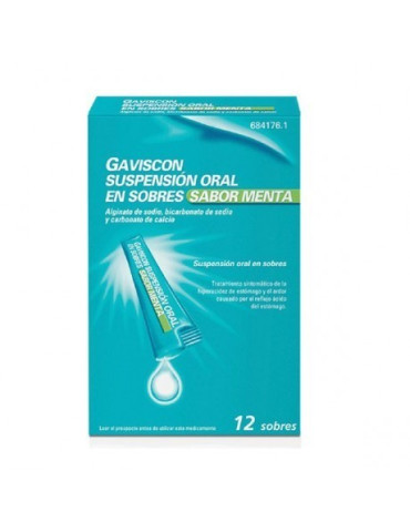 GAVISCON 12 SOBRES SUSPENSION ORAL 10 ML (SABOR MENTA)