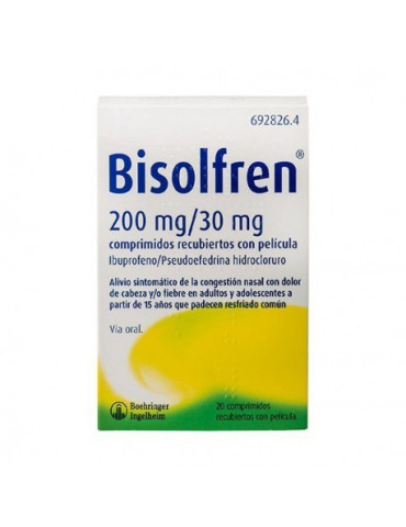 BISOLFREN 200 MG/30 MG 20 COMPRIMIDOS RECUBIERTOS