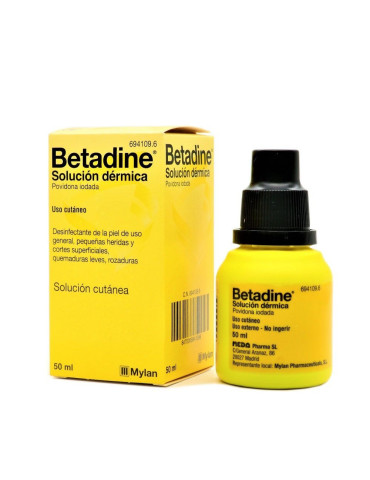 BETADINE 100 MG/ML SOLUCION CUTANEA 1 FRASCO 50 ML