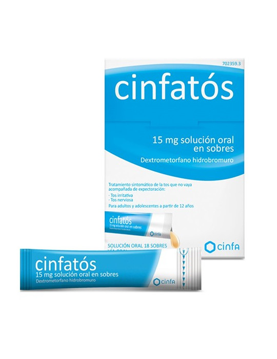 CINFATOS ANTITUSIVO 15 MG 18 SOBRES SOLUCION ORAL