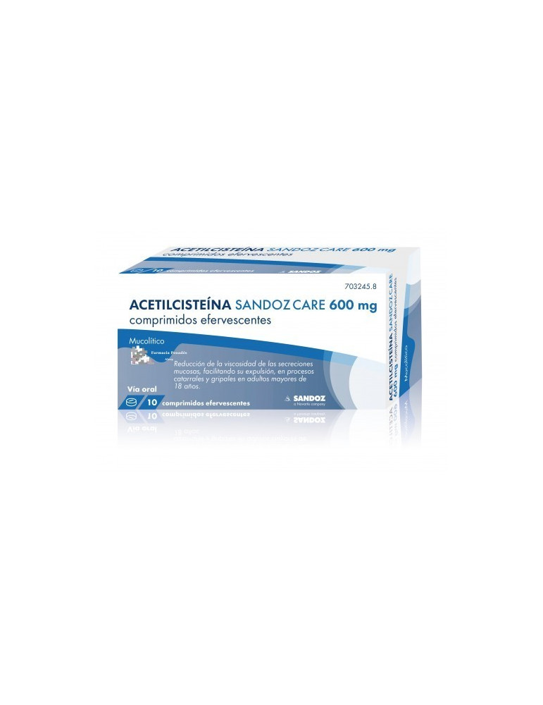 ACETILCISTEINA SANDOZ CARE EFG 600 MG 10 COMPRIMIDOS EFERVESCENTES