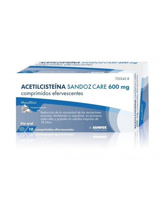 ACETILCISTEINA SANDOZ CARE EFG 600 MG 10 COMPRIMIDOS EFERVESCENTES