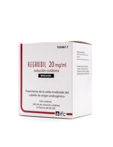 REGAXIDIL 20 MG/ML SOLUCION CUTANEA 4 FRASCOS 60 ML