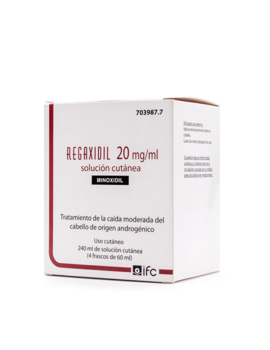 REGAXIDIL 20 MG/ML SOLUCION CUTANEA 4 FRASCOS 60 ML