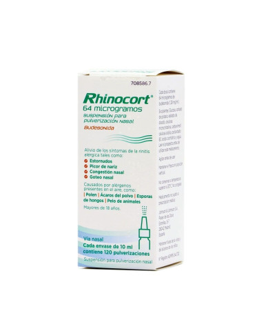 RHINOCORT 64 MICROGRAMOS/PULVERIZACION SUSPENSION PARA PULVERIZACION NASAL 1 ENVASE 120 DOSIS