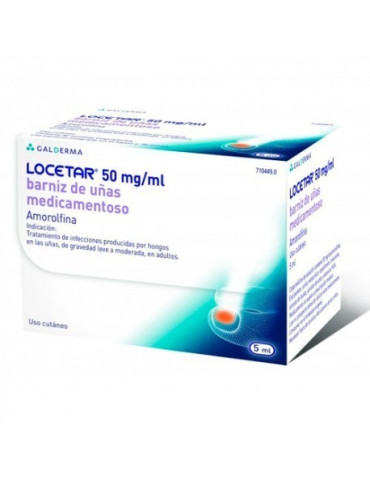 LOCETAR 50 MG/ML BARNIZ UÑAS MEDICAMENTOSO 1 FRASCO 5 ML (VIDRIO TIPO III)