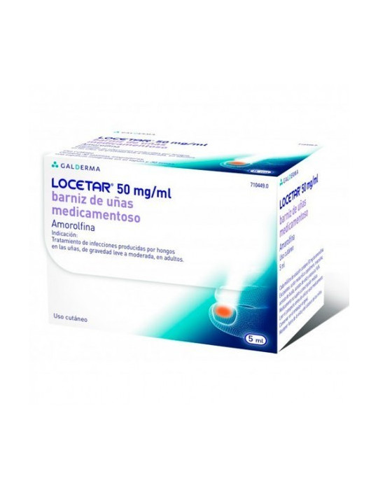 LOCETAR 50 MG/ML BARNIZ UÑAS MEDICAMENTOSO 1 FRASCO 5 ML (VIDRIO TIPO III)