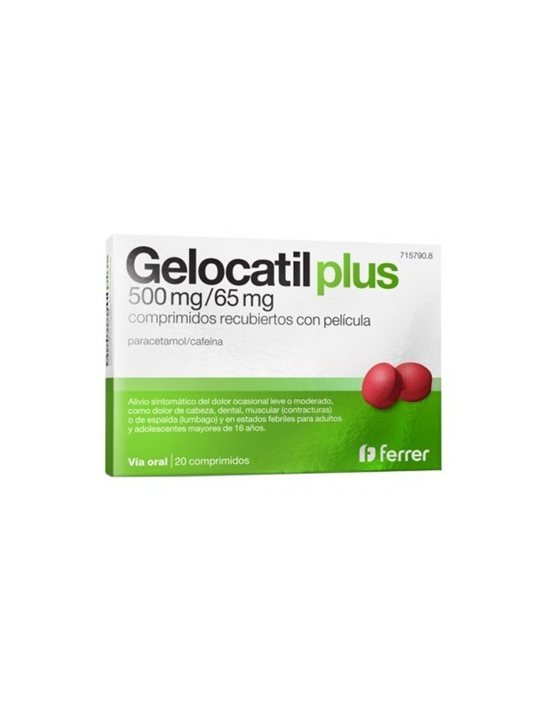 GELOCATIL PLUS 500 MG/65 MG 20 COMPRIMIDOS RECUBIERTOS