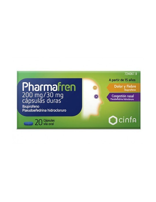 PHARMAFREN 200 MG/30 MG 20 CAPSULAS