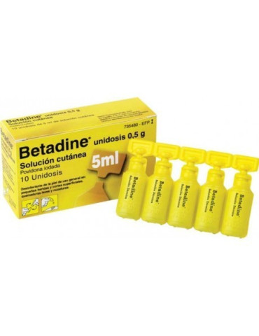 BETADINE UNIDOSIS 100 MG/ML SOLUCION CUTANEA 10 UNIDOSIS 5 ML