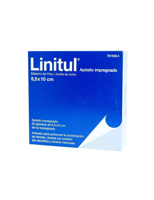 LINITUL CICATRIZANTE 20 APOSITOS IMPREGNADOS 8,5 X 10 CM