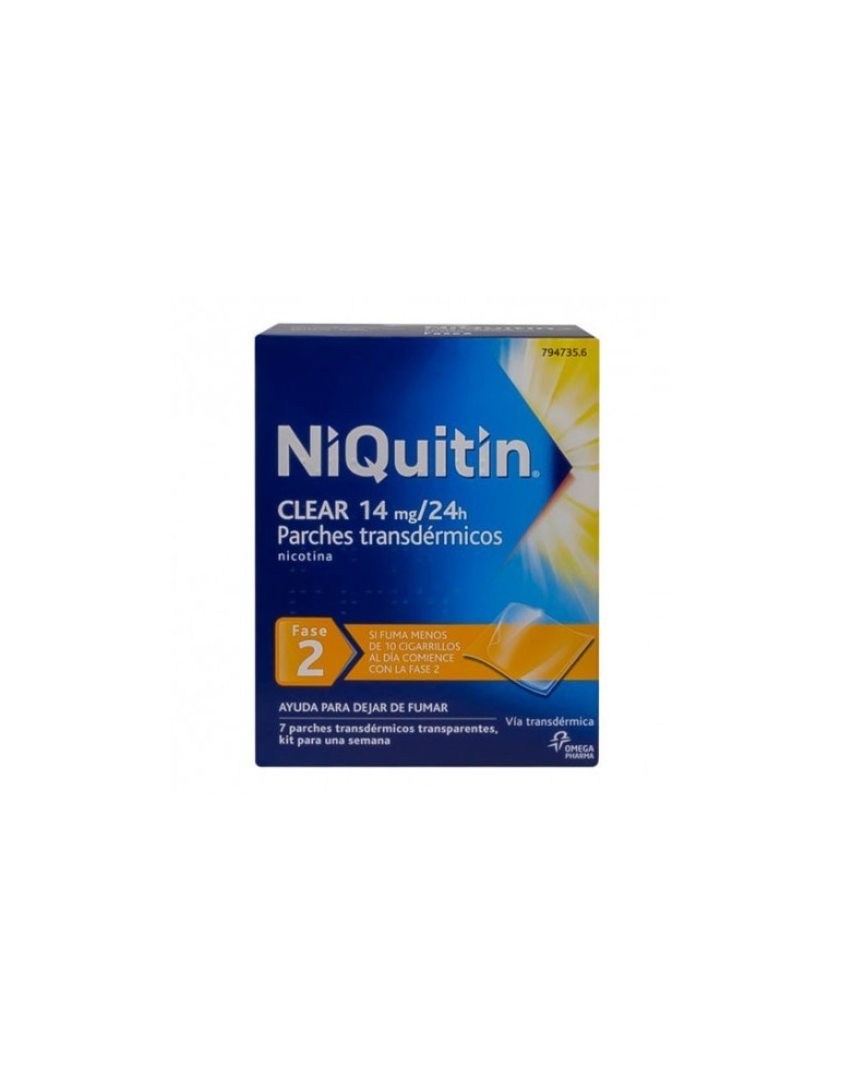 NIQUITIN CLEAR 14 MG/24 H 14 PARCHES TRANSDERMICOS 78 MG