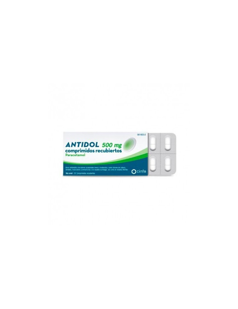 ANTIDOL 500 MG 20 COMPRIMIDOS RECUBIERTOS