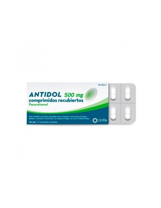 ANTIDOL 500 MG 20 COMPRIMIDOS RECUBIERTOS