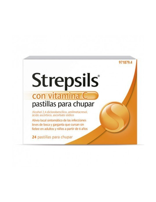 STREPSILS CON VITAMINA C 24 PASTILLAS PARA CHUPAR
