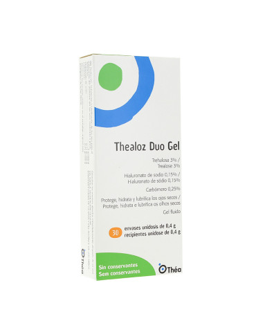 THEALOZ DUO GEL ESTERIL UNIDOSIS 0.4 G ML 30 UNIDOSIS