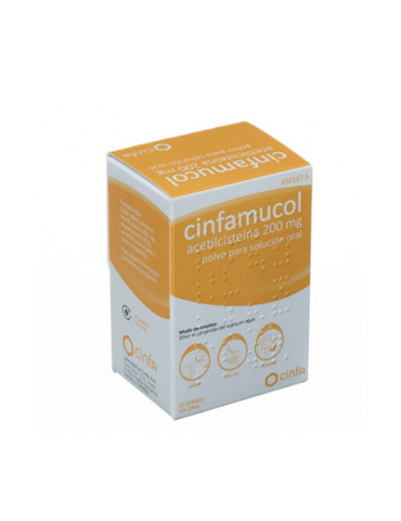 CINFAMUCOL ACETILCISTEINA 200 MG 20 SOBRES POLVO PARA SOLUCION ORAL 2
