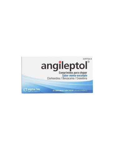ANGILEPTOL 30 COMPRIMIDOS PARA CHUPAR (SABOR MENTA-EUCALIPTO) 2