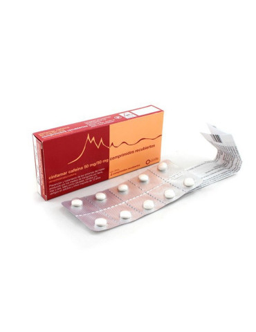 CINFAMAR CAFEINA 50 MG/50 MG 4 COMPRIMIDOS RECUBIERTOS 2