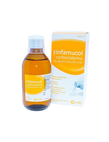 CINFAMUCOL CARBOCISTEINA 50 MG/ML SOLUCION ORAL 1 FRASCO 200 ML 2