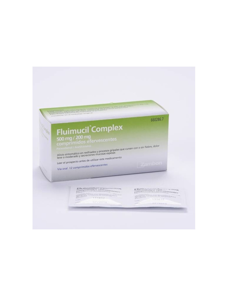 FLUIMUCIL COMPLEX 500 MG/200 MG 12 COMPRIMIDOS EFERVESCENTES