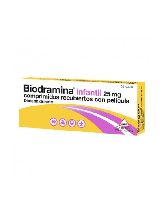 BIODRAMINA INFANTIL 25 MG 12 COMPRIMIDOS RECUBIERTOS