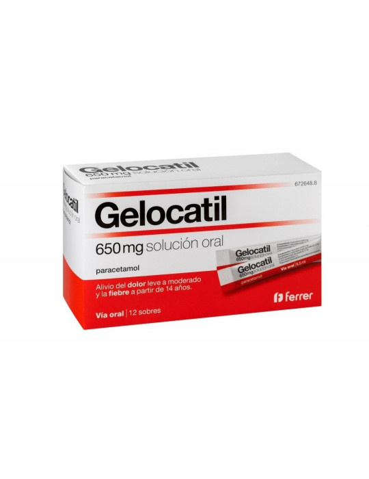 GELOCATIL 650 MG 12 SOBRES SOLUCION ORAL