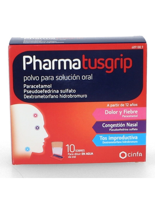 PHARMAGRIP TOS Y CONGESTION 10 SOBRES POLVO PARA SOLUCION ORAL