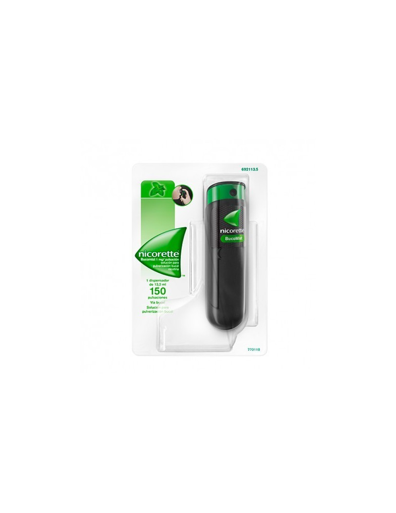 NICORETTE BUCOMIST 1 MG/PULSACION SOLUCION PARA PULVERIZACION BUCAL 1 ENVASE 13,2 ML (150 DOSIS)