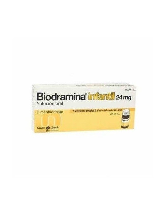 BIODRAMINA INFANTIL 24 MG 5 ENVASES UNIDOSIS SOLUCION ORAL 6 ML