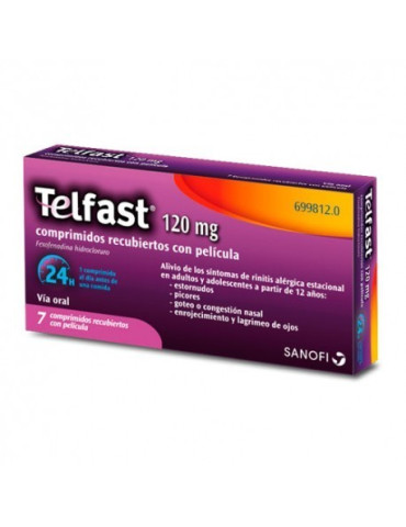 TELFAST 120 MG 7 COMPRIMIDOS RECUBIERTOS 2