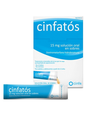 CINFATOS ANTITUSIVO 15 MG 18 SOBRES SOLUCION ORAL 2