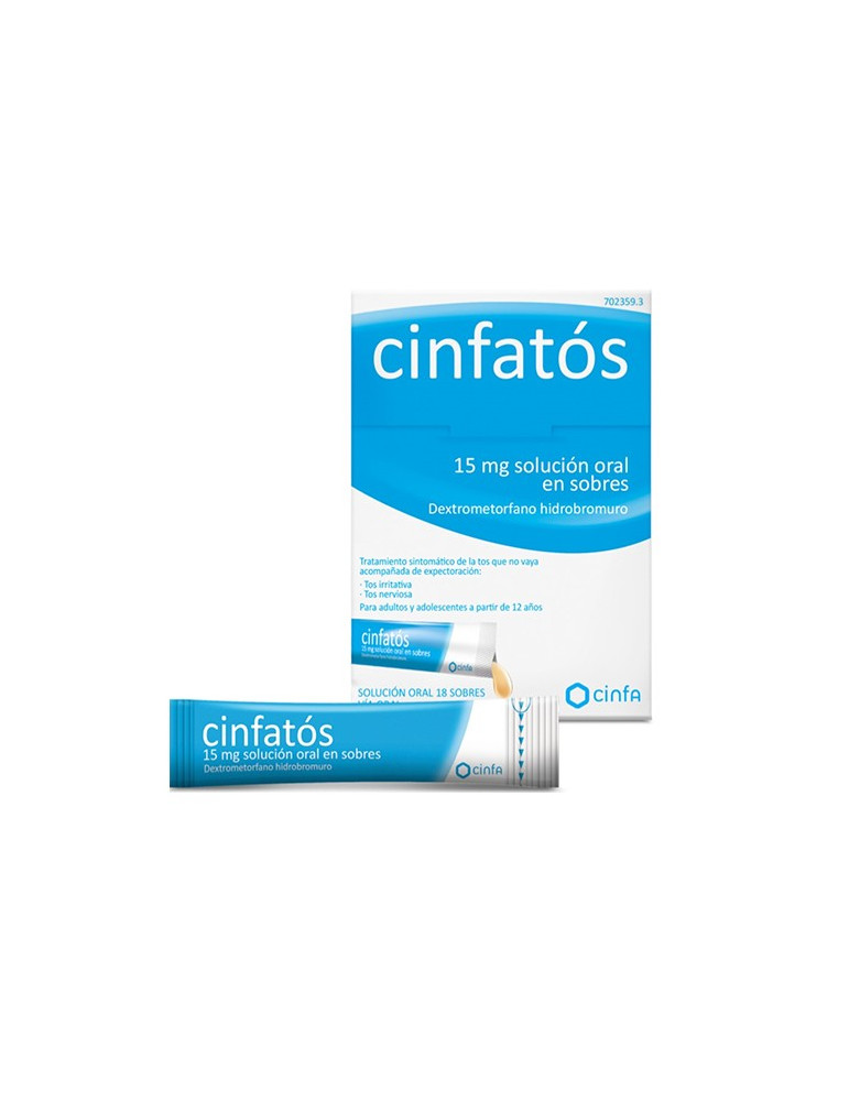 CINFATOS ANTITUSIVO 15 MG 18 SOBRES SOLUCION ORAL