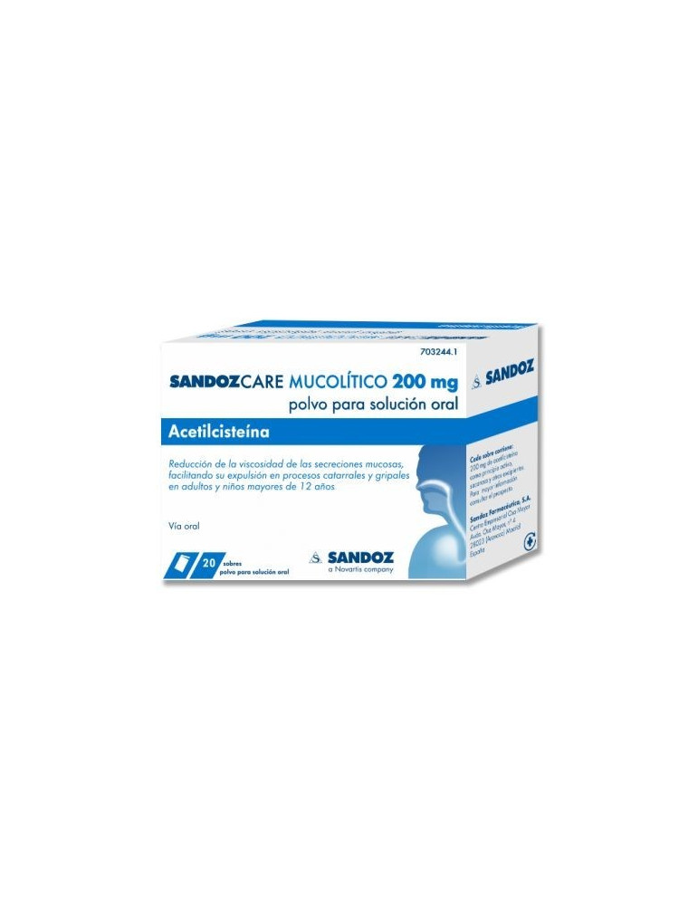 ACETILCISTEINA SANDOZ CARE EFG 200 MG 20 SOBRES POLVO PARA SOLUCION ORAL