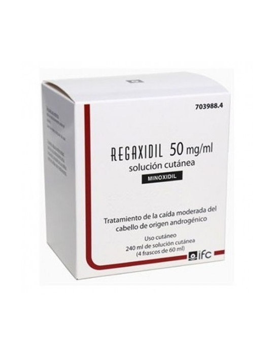 REGAXIDIL 50 MG/ML SOLUCION CUTANEA 4 FRASCOS 60 ML