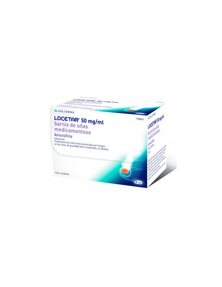 LOCETAR 50 MG/ML BARNIZ UÑAS MEDICAMENTOSO 1 FRASCO 5 ML (VIDRIO TIPO III)