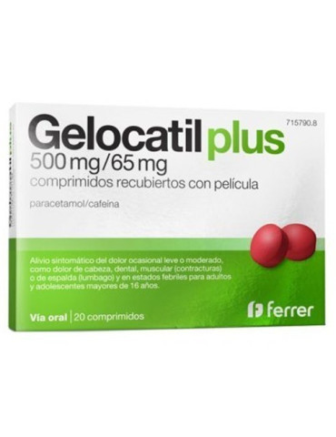 GELOCATIL PLUS 500 MG/65 MG 20 COMPRIMIDOS RECUBIERTOS 2