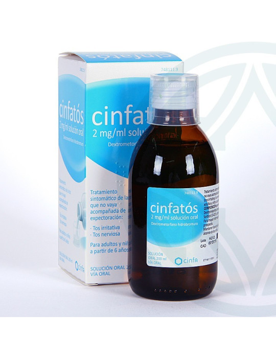 CINFATOS ANTITUSIVO 2 MG/ML SOLUCION ORAL 1 FRASCO 200 ML (PET)